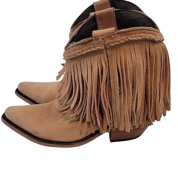 Liberty Black Fringe Cowboy Ankle Boots, 8 - Picture 3 of 13